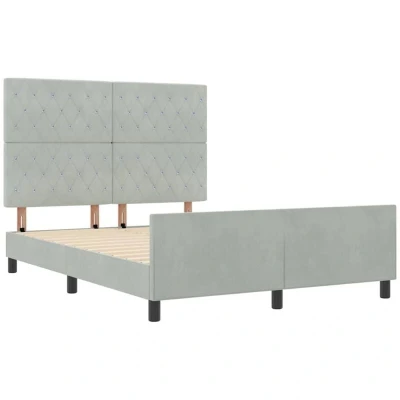 Image of vidaXL Bed Frame Light Grey 160x200 cm Velvet