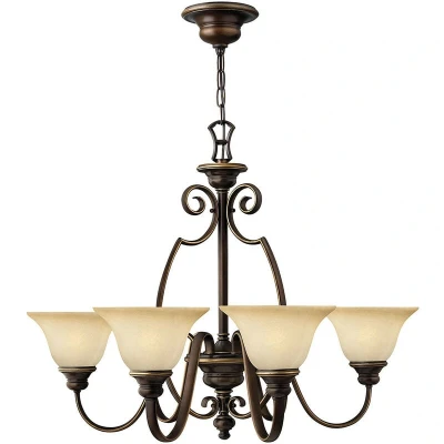 Image of Cello 6 Light Multi Arm Chandelier Antique Bronze Finish, E27
