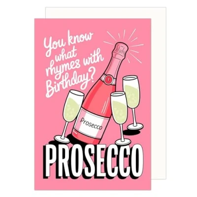 Image of Edition Seidel Premium Birthday Card with Envelope. Greeting Saying Man Woman Prosecco Funny (G3673 SW024)