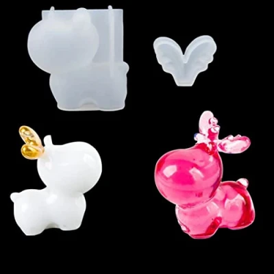 Image of iSuperb Cute Deer Resin Mould Silicone 3D Animal UV Epoxy Casting Christmas Ornament for DIY Craft Table Car Decoration