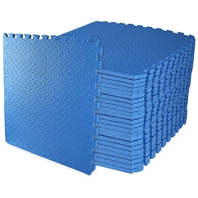 Image of BalanceFrom Puzzle Exercise Mat with EVA Foam Interlocking Tiles (Blue) Pack of 24