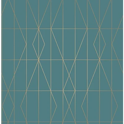 Image of Urban Walls UW24786 Déco Diamond Geo Sidewall, Teal
