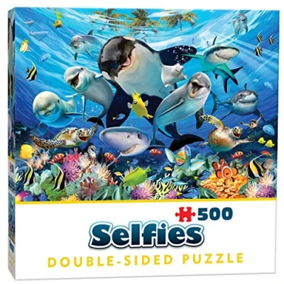 Image of Cheatwell Games Double Sided Selfie 500 Piece Jigsaw Puzzle Ocean