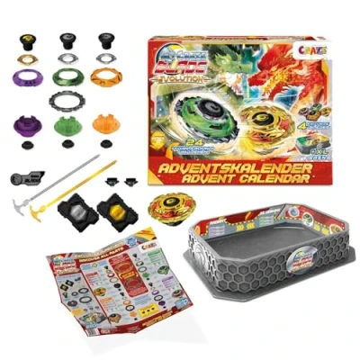 Image of Blade Advent Calendar for Boys Battle Spinner Toy with Arena, Launcher &amp; Spinning Top Christmas and Girls