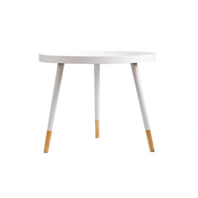 Image of ASPECT Olga Round Wooden Side Table (White, 48.5cm H), 60 Dia X 48.5 cm H