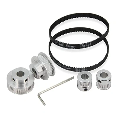 Image of Zeberoxyz 2PCS Set GT2 Synchronous Wheel 20&amp;40 Teeth 8mm Bore Aluminum Timing Pulley with Length 200mm Width 6mm Belt (20 40T 8B 6)