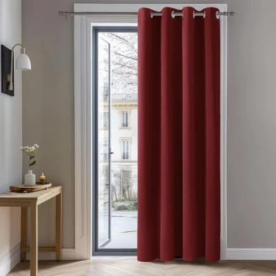 Image of Deconovo Thermal Insulated Blackout Curtain Eyelet for Bedroom 52&quot;x 90&quot; Red 1 PANEL