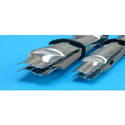 Image of PME Wavy Line Serrated Crimpers, Large and Small Sizes, Set of 2, Silver,8.5 x 2 1.5 cm