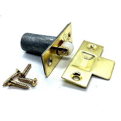 Image of 1 x Adjustable Roller Ball Door Spring Catch Lock Nylon Internal Latch Brass