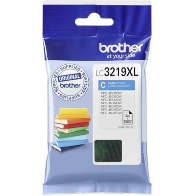 Image of Brother LC 3219XLC Inkjet Cartridge, Cyan, Single Pack, Super High Yield, Includes 1 x Genuine Supplies
