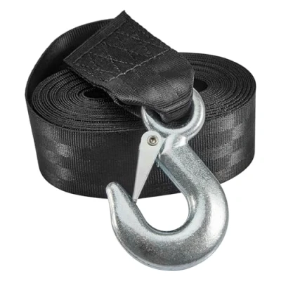 Image of CarBole Heavy Duty Tow Rope,Marine Boat Trailer Winch Strap with Hook,Tow Belt,2 inches x20 feet,Work Limited 3300 lbs for Cars Trucks