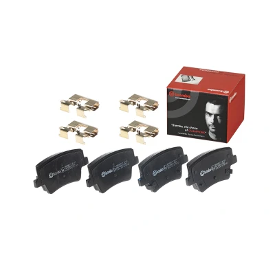 Image of 58302S1A70 Brake pad set BREMBO P 30 117 with acoustic wear warning anti squeak plate accessories HYUNDAI: Santa Fé IV