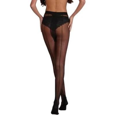 Image of Silky Womens/Ladies Scarlet Backseam Tights (1 Pair) (Large (42 48)) (Black)