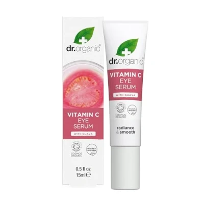 Image of Dr Organic Guava Eye Serum, Vitamin C, Brightening, Mens, Womens, Natural, Vegan, Cruelty Free, Paraben &amp; SLS Organic, 15ml, Packaging may vary