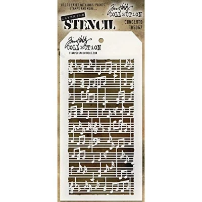 Image of Stampers Anonymous THS067 Tim Holtz Layered Stencil, Multi Colour, 4.125 x 8.5 Inch