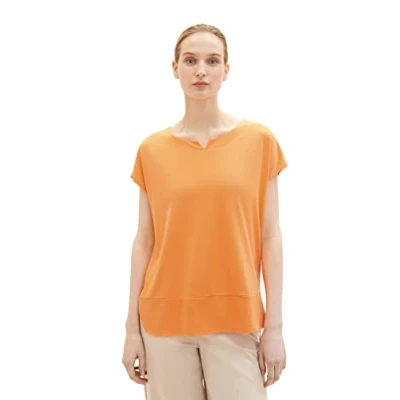 Image of TOM TAILOR Ladie&#039;s 1035892 T Shirt, 29751 Bright Mango Orange, XXS