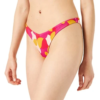 Image of Sloggi Shore Women&#039;s Flower Horn Tanga Bikini Bottoms, Pink Dark Combination, XL