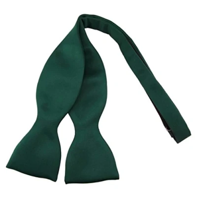 Image of TigerTie self bow tie in green dark mossy all one color + Gift box