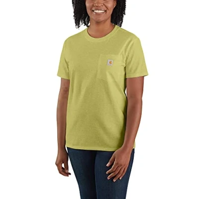 Image of Carhartt Women&#039;s Loose Fit Heavyweight Short Sleeve Pocket T Shirt, Green Olive Heather, S