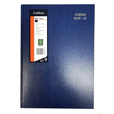 Image of Collins 44M A4 Day to Page (Appointments) July2020 July2021 Desk Diary Blue
