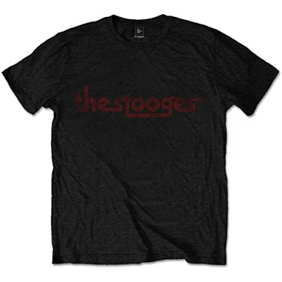 Image of Iggy &amp; The Stooges Vintage Logo Official Tee T Shirt Mens Unisex (XX Large) Black