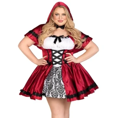 Image of Leg Avenue Gothic Red Riding Hood Costume (Red/White)