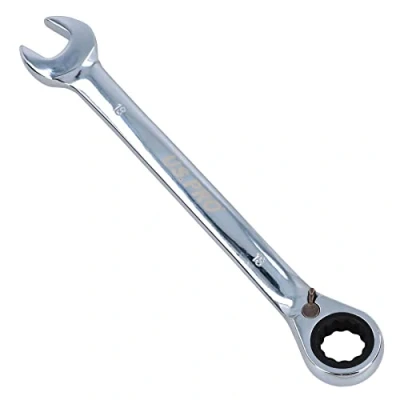 Image of AB Tools 18mm Reversible Cranked Offset Ratchet Combination Spanner Wrench 72 Teeth
