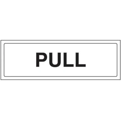 Image of V Safety Pull Door Sign 300mm x 100mm 1mm Rigid Plastic