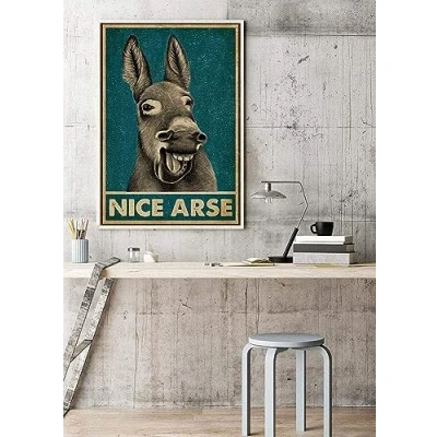 Image of Nice Arse Poster Smilling Donkey Lover? Vintage Funny Gift Metal Signs 8x12 inch