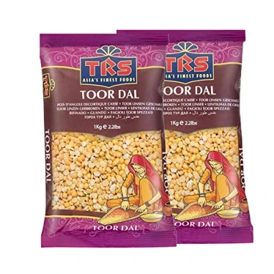 Image of TRS Toor dal Plain 1Kg High Fibre Protein Natural Gluten Friendly Indian Origin (Pack of 2)