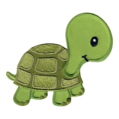 Image of PatchMommy Turtle Tortoise Patch, Iron On/Sew On Embroidered Applique Motif for Children Kids Baby