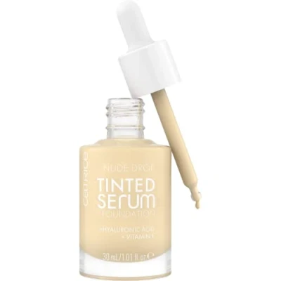 Image of Catrice Nude Drop Tinted Serum Foundation, No. 002N, Nude, Long Lasting, Mattifying, Natural, for Sensitive Skin, Vegan, Oil Free, Perfume, No Alcohol, Pack of 1 (30 ml)