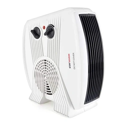 Image of STAYWARM® 3000w Upright and Flatbed Fan Heater with 2 Heat Settings / Cool Blow Variable Thermostat Frost Watch Overheat Protection GS Approved F2035WH White