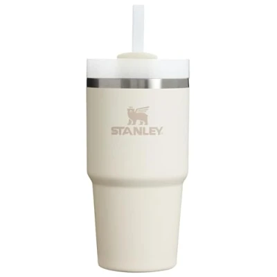 Image of Stanley Quencher H2.0 FlowState Stainless Steel Vacuum Insulated Tumbler with Lid and Straw for Water, Iced Tea or Coffee, Smoothie More, Cream 2.0, 20oz