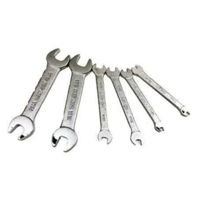 Image of Dunnet Tools 6 Piece Midget Spanner Set Precision Open Ended 0ba 11ba with Case Ba Standard Sets Wrench Hand Radiator Tool Kit