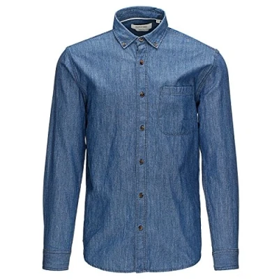 Image of Only and Sons Men&#039;s Tico NOOS Long Sleeve Casual Shirt, Blue Blau (Medium Denim), Large