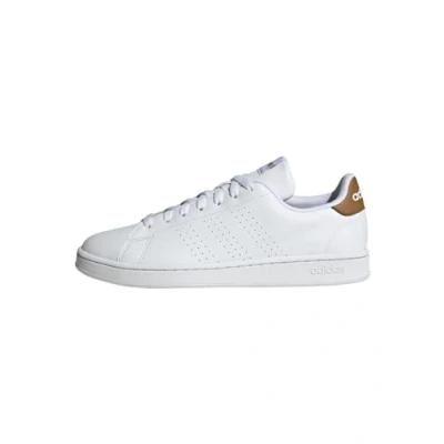 Image of adidas Men&#039;s Advantage Sneaker, Ftwr White Bronze Strata, 7 UK