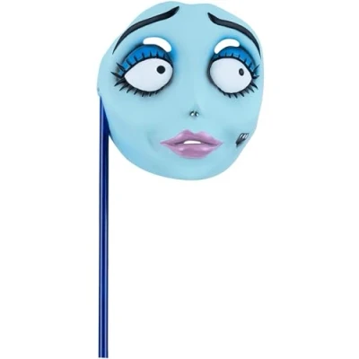 Image of Smiffys Corpse Bride Emily Mask for Adults, Handheld PTE Mask, Elegantly Illustrated, Officially Licensed, Ideal Matching Costumes, Perfect Halloween and Themed Parties