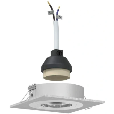 Image of vidaXL Recessed Spotlights 6 pcs Square GU10 Silver 91x91 mm