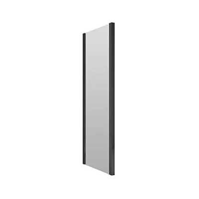 Image of Nuie SQSP90BP Rene Modern Bathroom 6mm Toughened Safety Glass Side Panel with Hidden Fixings, 900mm, Satin Black