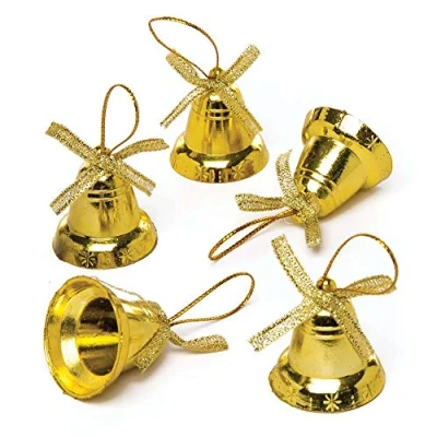 Image of Baker Ross AR829 Gold Bells — Creative Christmas Art and Craft Supplies for Kids&#039; Projects Decoration (Pack of 20)