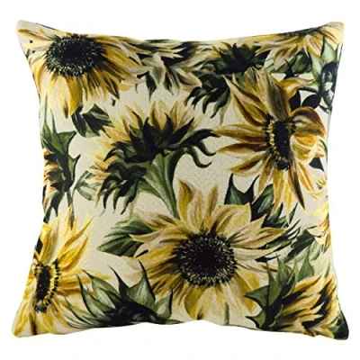 Image of Evans Lichfield Elwood Sunflowers Polyester Filled Cushion, Multi, 43 x 43cm