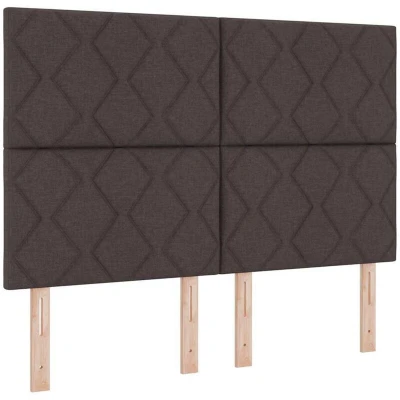 Image of vidaXL LED Headboard Diamond Blocks Design Dark Brown 160 cm Fabric