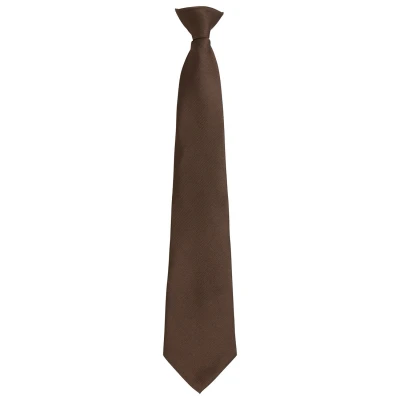 Image of Premier Unisex Adult Colours Fashion Plain Clip On Tie (Brown) One Size