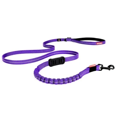 Image of EZYDOG Zero Shock LITE Dog Lead Technology, Absorbing, 1.2m, Small Dogs, Medium Large Comfortable Padded Handle, Traffic Control, 48 inches (Purple)