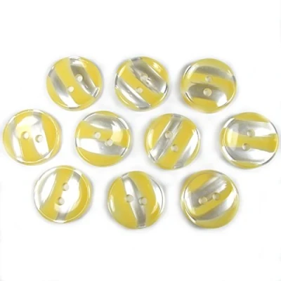 Image of Marble Stripe Humbug Candy Look Round Buttons Pack of 10 (13mm, Yellow)