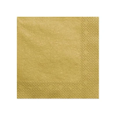 Image of PartyDeco SP40 1 019ME Napkins 3 Ply Metallic Gold 40 x cm Pack of 20