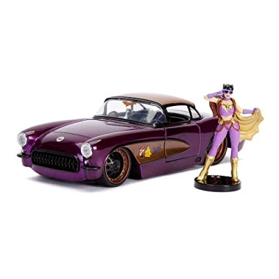 Image of Jada JA30457 1:24 1957 Chevy Corvette w/Batgirl Figure, Multi