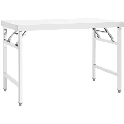 Image of vidaXL Kitchen Folding Work Table 120x60x80 cm Stainless Steel