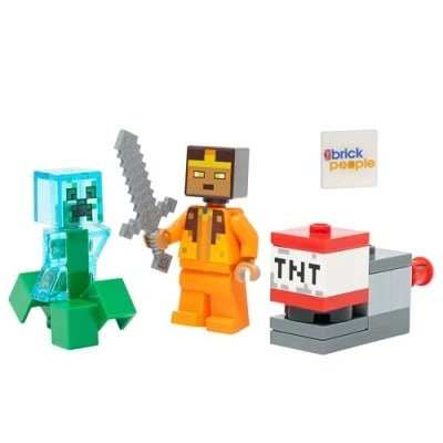 Image of LEGO Minecraft Mini Set: Hero Minifigure with Charged Creeper